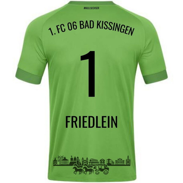 Trikot Torwart Grün FC mit Logos und Rückennummer