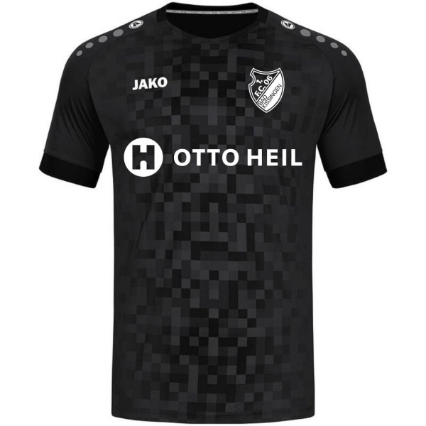 Trikot Torwart Schwarz FC mit Logos und Rückennummer