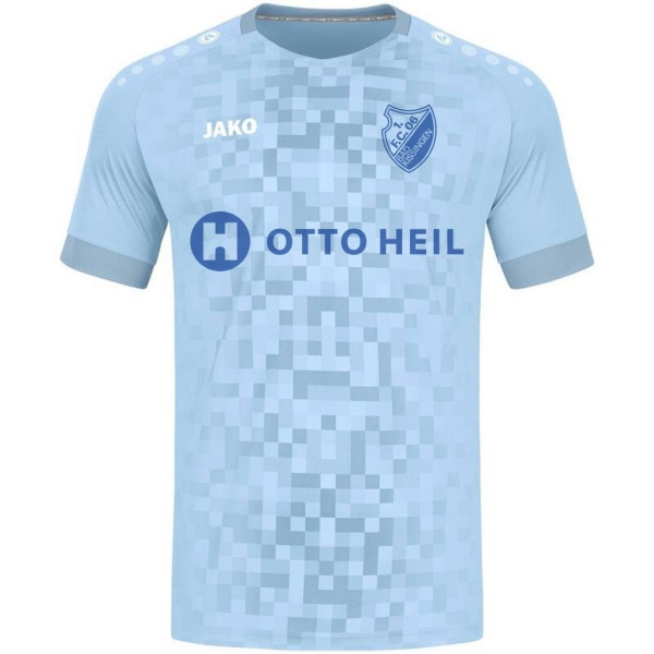 Trikot Torwart Hellblau FC mit Logos und Rückennummer